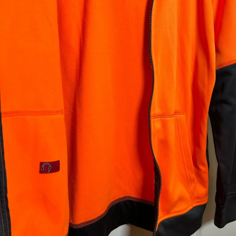 Hoodie Sweatshirt Russell Boys XXL (18) Full Zip Orange/Black Jacket-NWOT